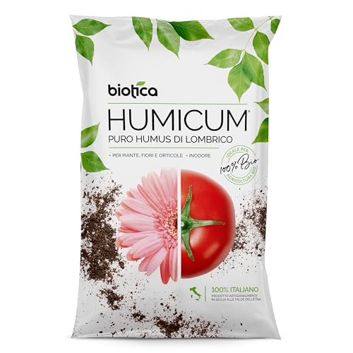 BIOTICA HUMICUM Wurmhumus Regenwurmhumus - 25 Liter - Wurmkompost - Bio Universaldünger, Humuserde für Pflanzen Natürlicher Düngemittel, Wurmerde, wurm humus, regenwurm dünger von BIOTICA