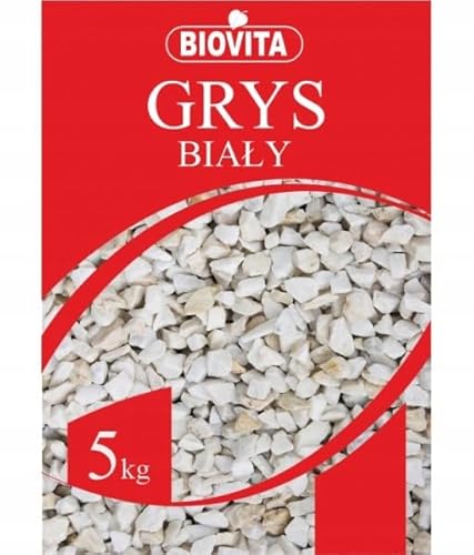 BIOVITA Dekorativer weißer Splitt aus Sandstein für Gartengestaltung, schneeweiß (5 kg) von BIOVITA