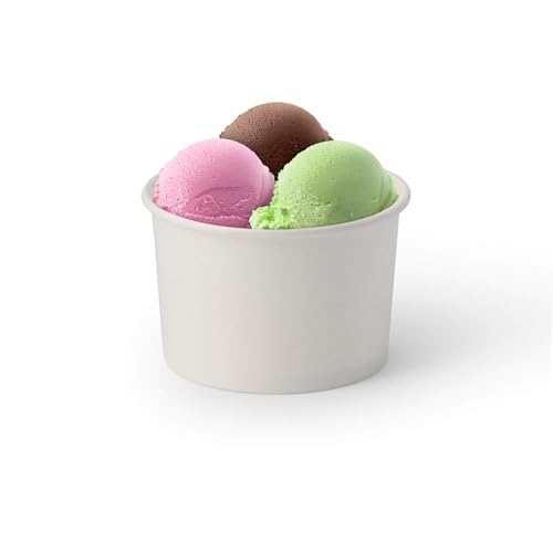 BIOZOYG 1000x Eisbecher Pappe 200 ml weiß - Einwegbecher plastikfrei und biologisch abbaubar - Dessertschale To-go-Becher von BIOZOYG