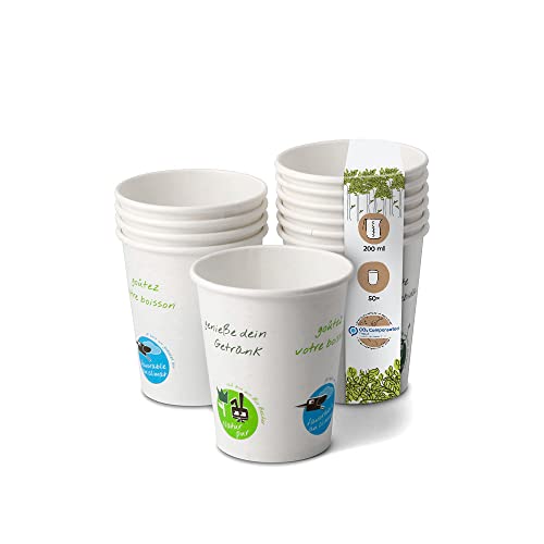 BIOZOYG 50 Stück Kaffeebecher Pappbecher 200ml / 8 oz Ø 80 mm weiß mit bunten Umwelticons - Einwegbecher plastikfrei - Becher aus nachhaltiger Forstwirtschaft - Kaffeebecher Einweg BIOZOYG 50 Stück Kaffeebecher Pappbecher 200ml / 8 oz Ø 80 mm weiß mit bunten Umwelticons - Einwegbecher plastikfrei - Becher aus nachhaltiger Forstwirtschaft - Kaffeebecher Einweg von BIOZOYG