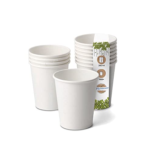 BIOZOYG 1000 Stück Kaffeebecher Pappbecher 200ml / 8 oz Ø 80 mm weiß - Einwegbecher plastikfrei - Becher aus nachhaltiger Forstwirtschaft - Kaffeebecher Einweg BIOZOYG 1000 Stück Kaffeebecher Pappbecher 200ml / 8 oz Ø 80 mm weiß - Einwegbecher plastikfrei - Becher aus nachhaltiger Forstwirtschaft - Kaffeebecher Einweg von BIOZOYG