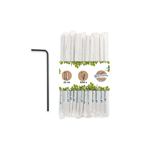 BIOZOYG Papier Trinkhalme 22cm I schwarzer Strohhalm 5mm Ø I Trinkhalm biologisch abbaubar I Party Trinkhalme für Cocktails einzeln verpackt I Papier Strohhalme flexibel 5250 Stück von BIOZOYG