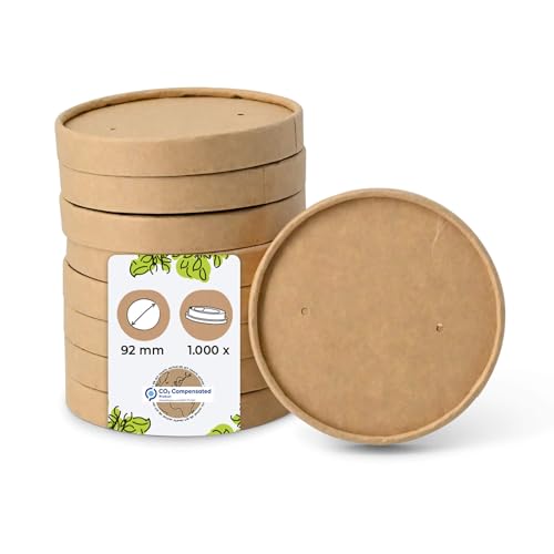 BIOZOYG Pappdeckel Eisbecher 1000 Stück Ø 92 mm Braun Deckel für Eisbecher Beschichtet Einweg Kartondeckel Einwegdeckel Eisschale Pappbecher to go Dessert Takeaway Papierdeckel für Frozen Yoghurt BIOZOYG Pappdeckel Eisbecher 1000 Stück Ø 92 mm Braun Deckel für Eisbecher Beschichtet Einweg Kartondeckel Einwegdeckel Eisschale Pappbecher to go Dessert Takeaway Papierdeckel für Frozen Yoghurt von BIOZOYG