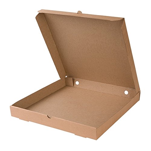 BIOZOYG Pizzakarton Pizzaschachtel Karton für Pizza I Pizza-Boxen 31x31 cm Pizza-Kartons 100 Stück I Kompostierbare Verpackung Pizza-Box Quadratisch Karton mit Lochung I 66% Recyclingkarton Braun von BIOZOYG