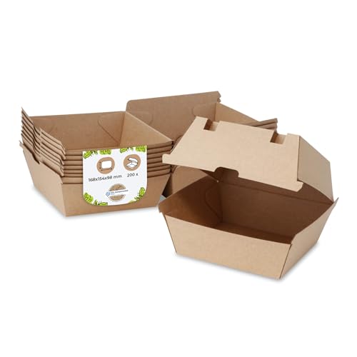 BIOZOYG Take Away Burger Box 200 Stück I robuste Burgerboxen mit hohem Klappdeckel I Hamburger Box aus Kraftkarton I stabile To Go Burger Verpackung 16,8 x 15,4 x 9,8 cm I biologisch abbaubar BIOZOYG Take Away Burger Box 200 Stück I robuste Burgerboxen mit hohem Klappdeckel I Hamburger Box aus Kraftkarton I stabile To Go Burger Verpackung 16,8 x 15,4 x 9,8 cm I biologisch abbaubar von BIOZOYG