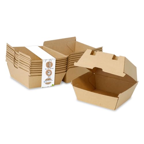 BIOZOYG Take Away Burger Box 250 Stück I robuste Burgerboxen mit hohem Klappdeckel I Hamburger Box aus Kraftkarton I stabile To Go Burger Verpackung Karton braun 13 x 14 x 8 cm I biologisch abbaubar BIOZOYG Take Away Burger Box 250 Stück I robuste Burgerboxen mit hohem Klappdeckel I Hamburger Box aus Kraftkarton I stabile To Go Burger Verpackung Karton braun 13 x 14 x 8 cm I biologisch abbaubar von BIOZOYG