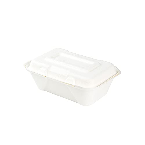 BIOZOYG Zuckerrohr Burger-Box mit Klapp-Deckel I 50 St. kompostierbare Imbiss-Verpackung aus Bagasse - biologisch abbaubar I Pommes-Menü-Box quadratisch I Lunch-To-Go-Box 18 x 13,6 x 5,9 cm 50 Stück von BIOZOYG