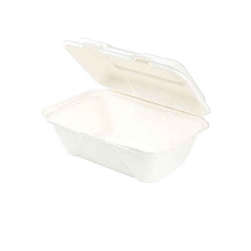 BIOZOYG Zuckerrohr Burger-Box mit Klapp-Deckel I 50 St. kompostierbare Imbiss-Verpackung aus Bagasse - biologisch abbaubar I Pommes-Menü-Box quadratisch I Lunch-To-Go-Box 18 x 13,6 x 5,9 cm 50 Stück von BIOZOYG