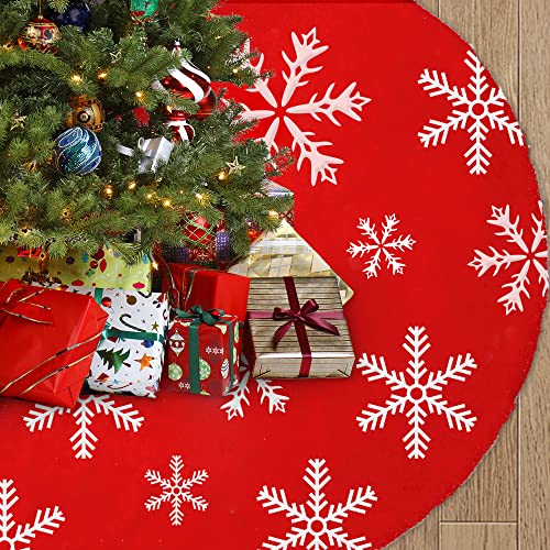 BIQIQI Weihnachtsbaumrock 90cm Jacquard Kaschmir Schneeflocke Doppellagig Weihnachtsbaum Matte Röcke von BIQIQI