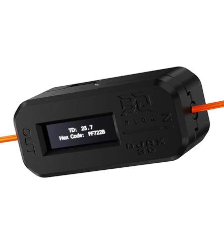 BIQU AJAX TD1S Filament Tester Sensor kompatibel mit Bambu-Lab für Mehrfarbdrucke, Berechnung der Übertragungs distanz und des Hex-Farbcodes, HueForge-Integration, Plug and Play, Echtzeit OLED Display von BIQU