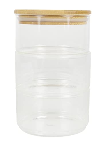 Birambeau - Vorratsglas mit 3 Glasfächern, 1 Bambusdeckel von Birambeau