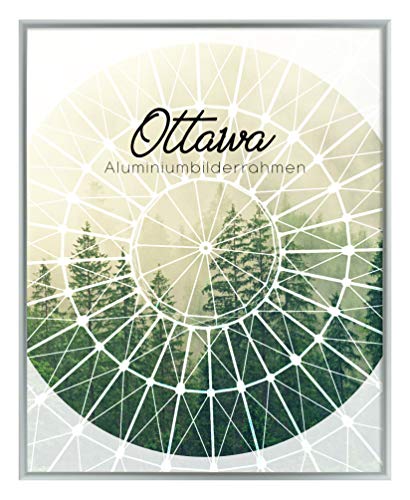 BIRAPA Aluminium Bilderrahmen Ottawa 35x98 cm in Mattsilber mit Antireflex-Kunstglasscheibe Posterrahmen Puzzlerahmen von BIRAPA