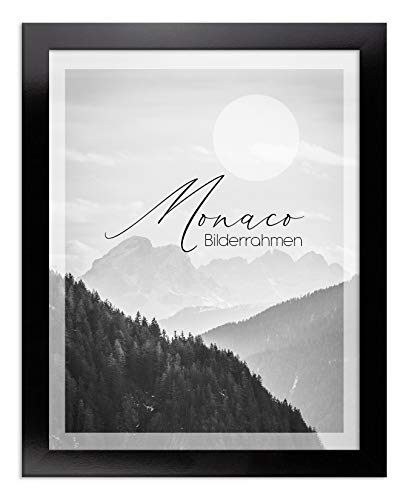 BIRAPA Fotorahmen Monaco 25x35cm Bilderrahmen Metall - Optik Schwarz Hochglanz Rahmen Posterrahmen von BIRAPA