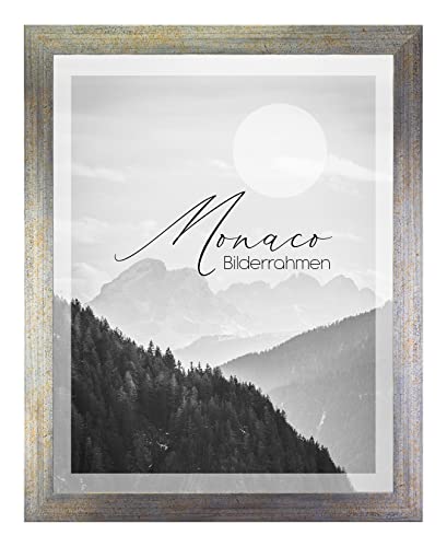 BIRAPA Fotorahmen Monaco 28x35cm Bilderrahmen Metall - Optik Blaugold Meliert Rahmen Posterrahmen von BIRAPA