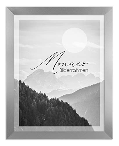 BIRAPA Fotorahmen Monaco 60x85cm Bilderrahmen Metall - Optik Alu Gebürstet Rahmen Posterrahmen von BIRAPA