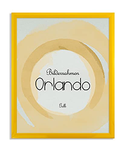 BIRAPA Bilderrahmen Orlando 20x30 cm in Warmes Gelb aus Massivholz mit 1 mm entspiegelter Kunstglas Scheibe von BIRAPA