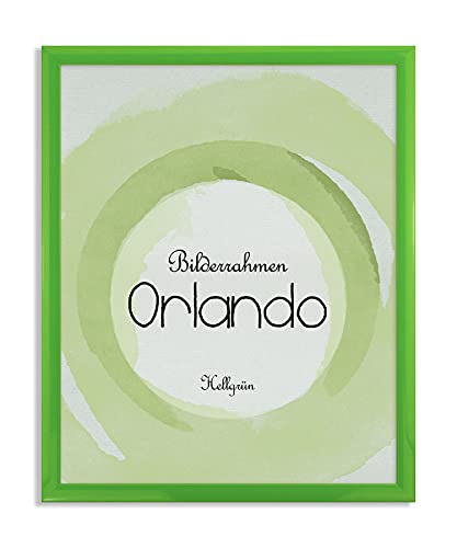 BIRAPA Bilderrahmen Orlando 30x40 cm in Hellgrün aus Massivholz mit 1 mm entspiegelter Kunstglas Scheibe von BIRAPA