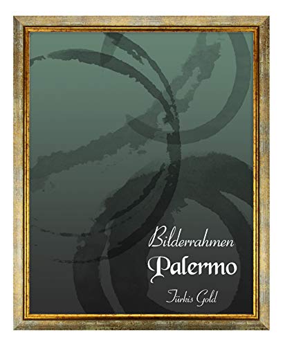 BIRAPA Palermo Bilderrahmen 30x40 cm Türkis Gold - Goldener Bilderrahmen, Bilderrahmen Antik, Bilderrahmen Vintage BIRAPA Palermo Bilderrahmen 30x40 cm Türkis Gold - Goldener Bilderrahmen, Bilderrahmen Antik, Bilderrahmen Vintage von BIRAPA