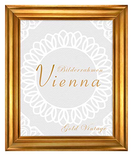 BIRAPA Bilderrahmen gold Vienna Rahmen 20x20 cm - Bilderrahmen vintage in Gold Vintage, Bilderrahmen Holz mit Zierleiste innen und außen, Fotorahmen, Holzrahmen von BIRAPA