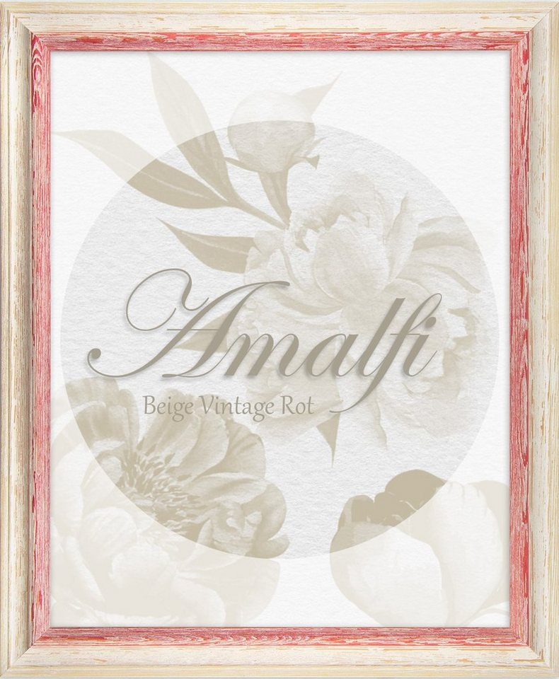 BIRAPA Einzelrahmen Bilderrahmen Amalfi, (1 Stück), 24x30 cm, Rot Weiß Vintage, Holz von BIRAPA