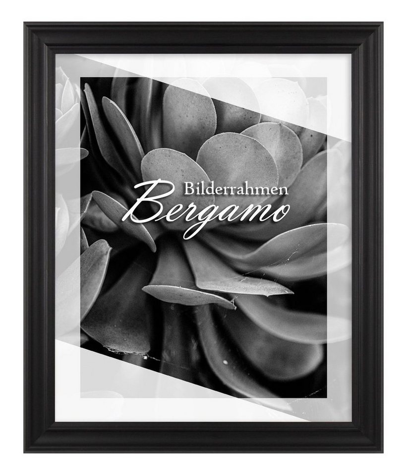 BIRAPA Einzelrahmen Bilderrahmen Bergamo, (1 Stück), 40x55 cm, Schwarz Gemasert, MDF von BIRAPA
