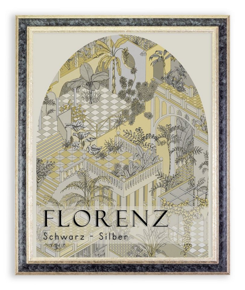 BIRAPA Einzelrahmen Bilderrahmen Florenz, (1 Stück), 34x48 cm, Schwarz Silber, Holz von BIRAPA