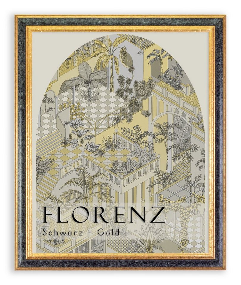 BIRAPA Einzelrahmen Bilderrahmen Florenz, (1 Stück), 40x55 cm, Schwarz Gold, Holz von BIRAPA