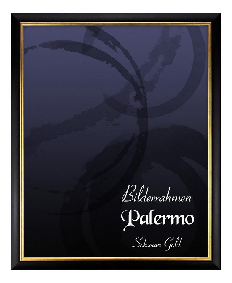 BIRAPA Einzelrahmen Bilderrahmen Palermo, (1 Stück), 21x30 cm, Schwarz Gold, Holz von BIRAPA