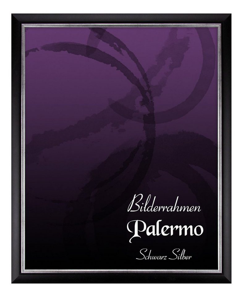 BIRAPA Einzelrahmen Bilderrahmen Palermo, (1 Stück), 70x90 cm, Schwarz Silber, Holz von BIRAPA