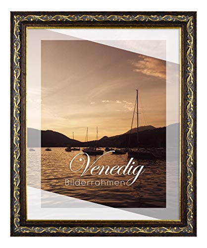 BIRAPA Venedig Massiv-Holz Venedig 36x48 cm in Farbe Dunkelbraun Gold - Bilder-Rahmen Gold Vintage - Foto-Rahmen Collage BIRAPA Venedig Massiv-Holz Venedig 36x48 cm in Farbe Dunkelbraun Gold - Bilder-Rahmen Gold Vintage - Foto-Rahmen Collage von BIRAPA