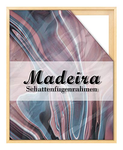BIRAPA Madeira Schattenfugenrahmen für Leinwand 100x140 cm in Natur Unbehandelt, Holzrahmen, Rahmen für Leinwände, Leerrahmen für Leinwand, Schattenfugenrahmen für Keilrahmen von BIRAPA