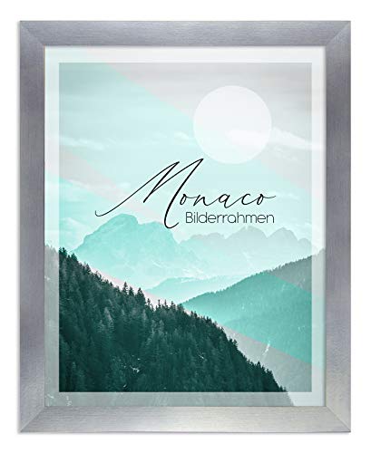 BIRAPA Monaco Bilderrahmen 32,5x47,5 cm Alu Geschliffen - Bilderrahmen Metall Optik, Alu Gebürstet Rahmen, Posterrahmen, Wechselrahmen von BIRAPA