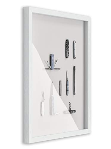 BIRAPA Objektrahmen Talon SPACE 30x42 cm Weiß Gemasert 3D Bilderrahmen zum Befüllen von BIRAPA
