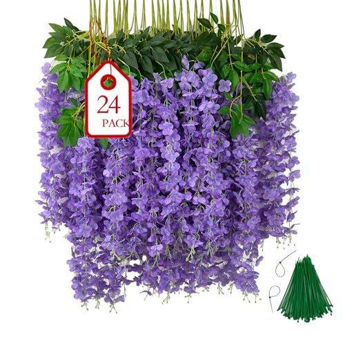 BIRDDIE 24 Stück Künstliche Glyzinien Hängende Blumen Kunstblumen Hängend Wie Echt Künstlich Hängeblumen für Outdoor Draußen Balkon Garten Hochzeit BIRDDIE 24 Stück Künstliche Glyzinien Hängende Blumen Kunstblumen Hängend Wie Echt Künstlich Hängeblumen für Outdoor Draußen Balkon Garten Hochzeit von BIRDDIE