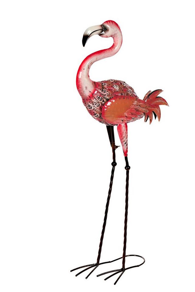 BIRENDY Dekofigur Riesige schöne Metall Figuren Flamingo rosa Gartenfigur 88cm Dekofigur Metallart von BIRENDY