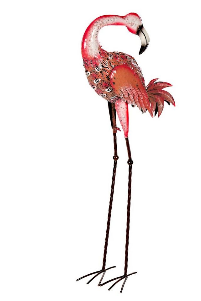 BIRENDY Dekofigur Riesige schöne Metall Figuren Flamingo rosa Gartenfigur 88cm Dekofigur Metallart von BIRENDY