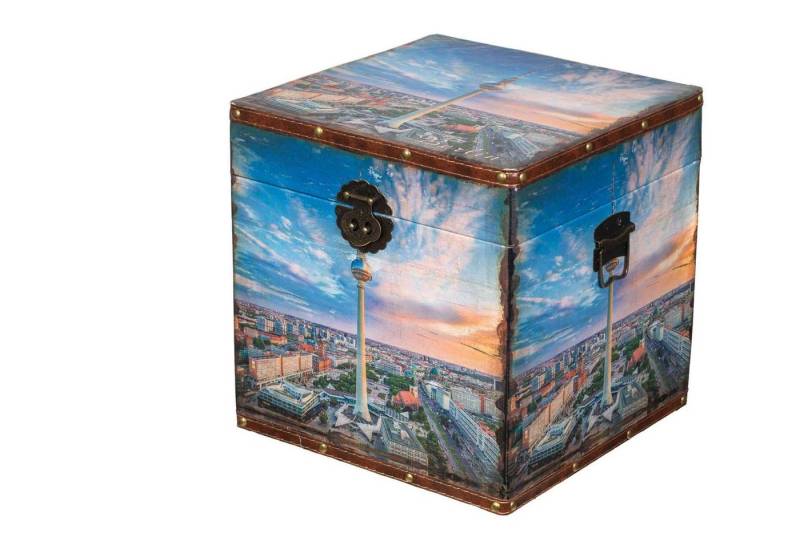 BIRENDY Dekoobjekt Truhe Kiste KD1702 Berlin Reisekofferoptik Holztruhe mit Kunstleder von BIRENDY
