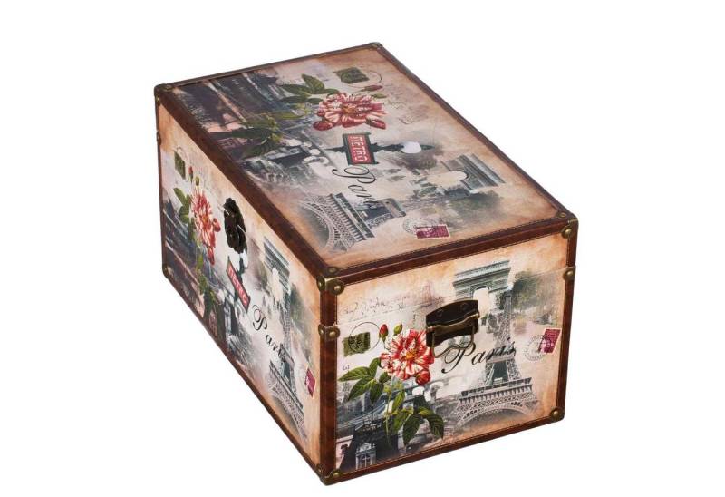 BIRENDY Dekoobjekt Truhe Kiste SJ08551 New York Paris Holztruhe mit Kunstleder bezogen von BIRENDY