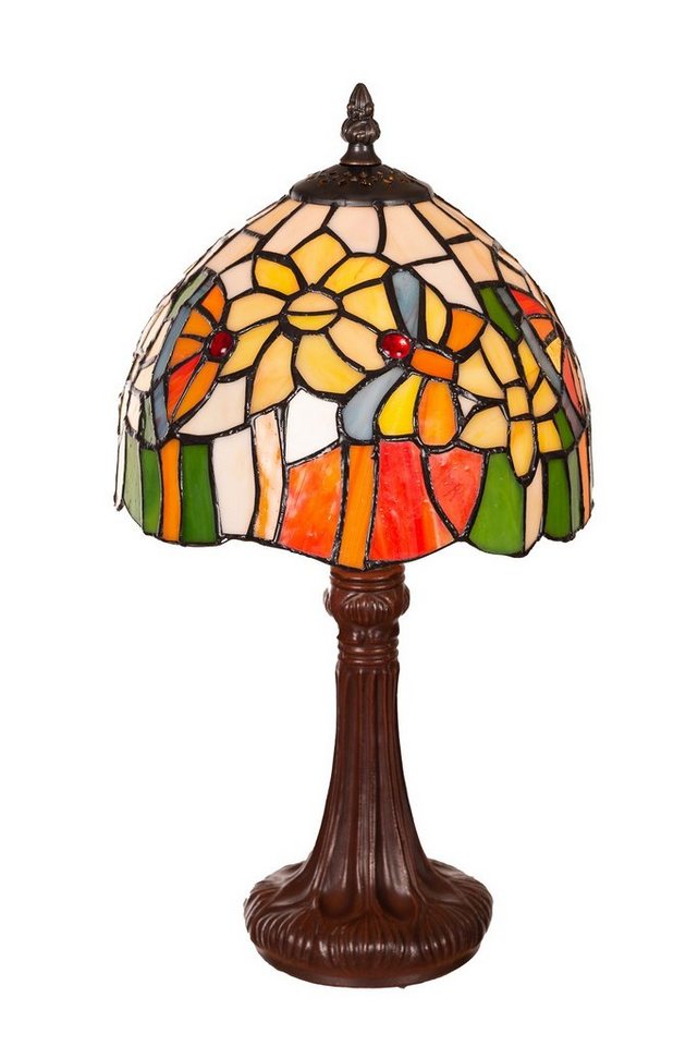 BIRENDY Stehlampe Birendy Tischlampe Tiffany Blume bunt Tiff154 Motiv Lampe von BIRENDY