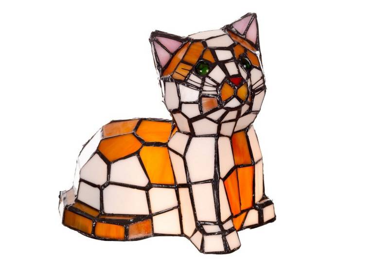 BIRENDY Stehlampe Birendy Tischlampe im Tiffany Style Katze Tiff160 Motiv Lampe von BIRENDY