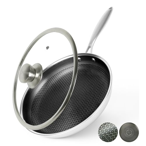 BIRFYDO 28cm Nonstick Frying Pans with Lid, Non Stick Stainless Steel Skillets, Dishwasher and Oven Safe, Stay-Cool Handle, Compatible with All Cooktops, PFOA Free Cookware BIRFYDO 28cm Nonstick Frying Pans with Lid, Non Stick Stainless Steel Skillets, Dishwasher and Oven Safe, Stay-Cool Handle, Compatible with All Cooktops, PFOA Free Cookware von BIRFYDO