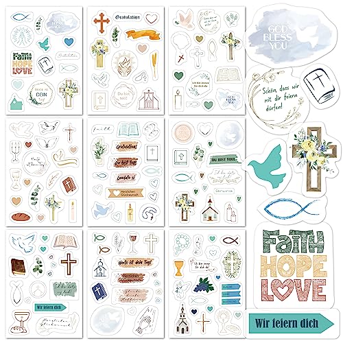 BIROYAL Aufkleber Konfirmation Set (135+ Motive) | Sticker Taufe Deko | 9 Bögen Aufkleber Kommunion, Geschenk voller Segen für Christen | Sticker Konfirmation Gästebuch Fotoalbum BIROYAL Aufkleber Konfirmation Set (135+ Motive) | Sticker Taufe Deko | 9 Bögen Aufkleber Kommunion, Geschenk voller Segen für Christen | Sticker Konfirmation Gästebuch Fotoalbum von BIROYAL