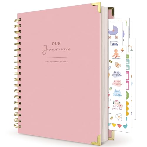 Promptly Journals, A Complete Childhood History: From Pregnancy to 18 Years Old (Dusty Blue, Leatherette) | Baby Book and Pregnancy Journal | Baby Memory Book von BIROYAL