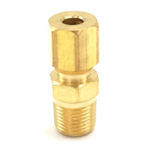 1/8" NPT Male x Fit 3/16" Tube OD Compression Union Brass Pipe Fitting Connector 1/8" NPT Male x Fit 3/16" Tube OD Compression Union Brass Pipe Fitting Connector von BIRXPMOS