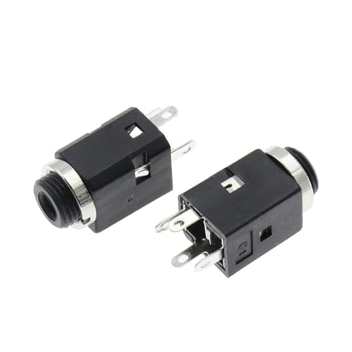 100Pcs 3.5MM Vertical socket 4Pin Stereo Female Socket Jack with Screw 3.5Audio Headphone Connector PJ-341 3 Poles Earphone Hole von BIRXPMOS