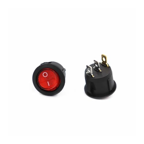 1Pcs red KCD1 12v ON/OFF 3Pin Round Rocker Switch LED illuminated With light, light switch von BIRXPMOS