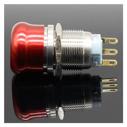 1pc 19mm Waterproof Stainless Steel Waterproof Metal Latching Emergency STOP Push Button Switch Button Switch von BIRXPMOS
