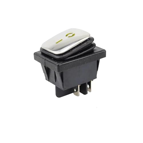 1pcs KCD4 yellow ON-OFF 220V Stainless steel DPST with light waterproof switch high power high current rocker 4 feet von BIRXPMOS