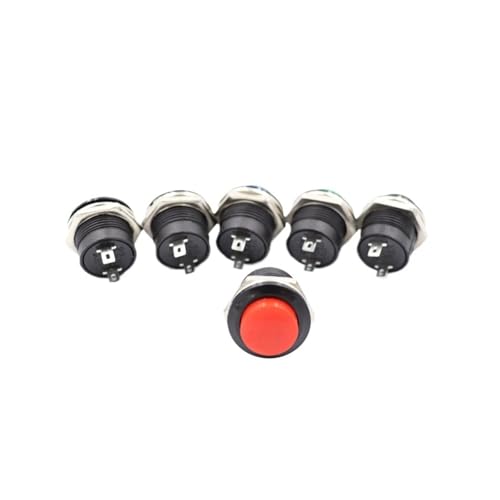 1pcs red Momentary SPST NO Round Cap Push Button Switch AC 6A/125V 3A/250V 6color R13-507 push button von BIRXPMOS