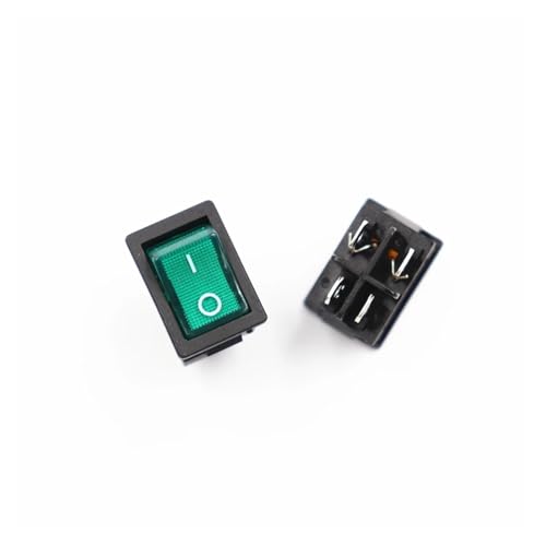 5pcs green boat 12V switch KCD1-104 4 feet 2 files with lights Rocker power switch 15 * 21MM 4pin von BIRXPMOS
